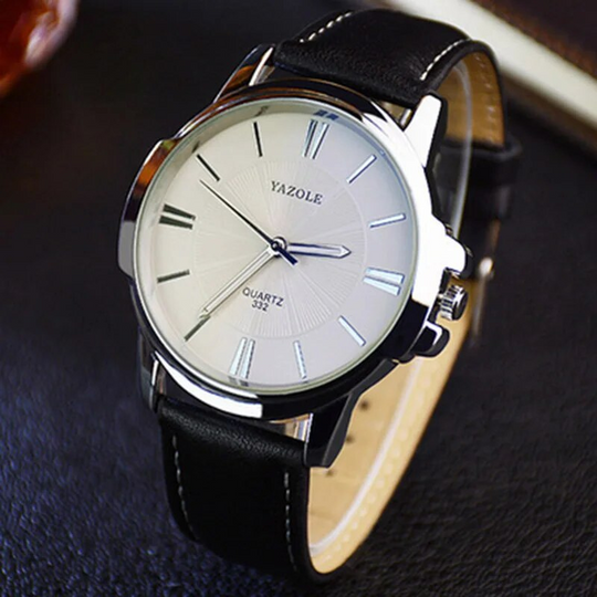 Mason | Luxury Blue Glass Leather Watch