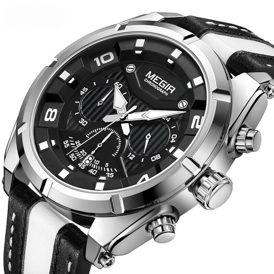 Jace | Luxury Leather Military Sport Chronograph Watch