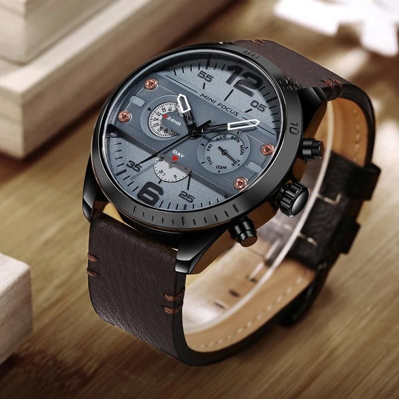 Evan | Luxury Leather Band Quartz Chronograph Sports Watch