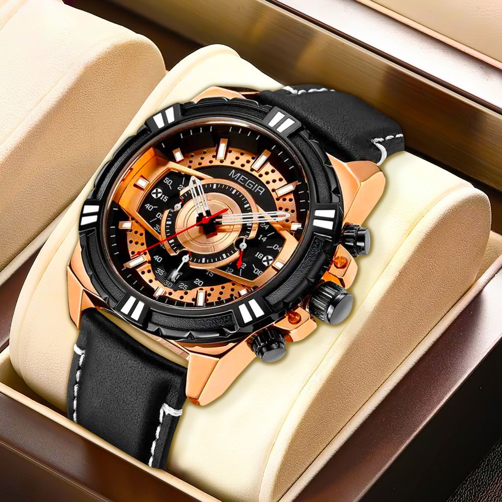 Dean | Luxury Quartz Chronograph Military Sport Leather Watch