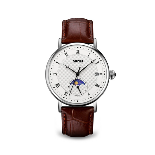 Abraham | Stainless Steel Crystal Moon Phase Watch