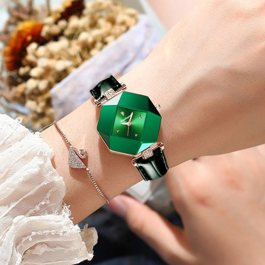Leo | Luxury Green Diamond Quartz Watch