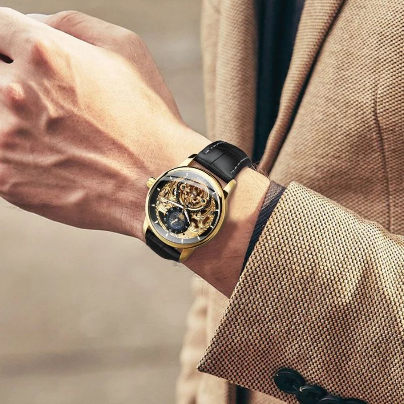 George | Moon Phase Skeleton Automatic Watch