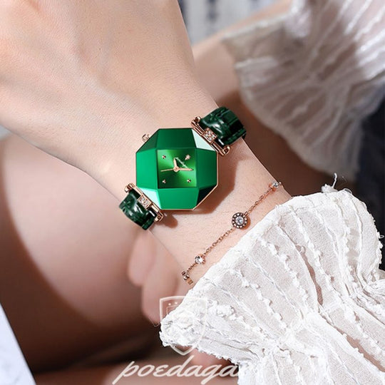 Leo | Luxury Green Diamond Quartz Watch