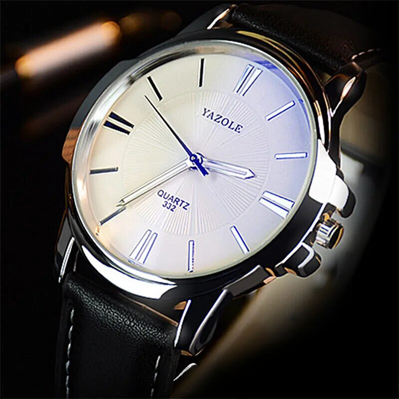 Mason | Luxury Blue Glass Leather Watch
