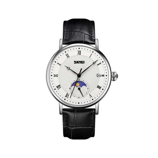 Abraham | Stainless Steel Crystal Moon Phase Watch