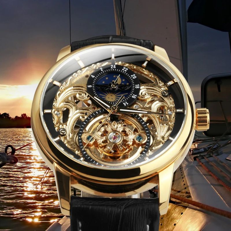 George | Moon Phase Skeleton Automatic Watch