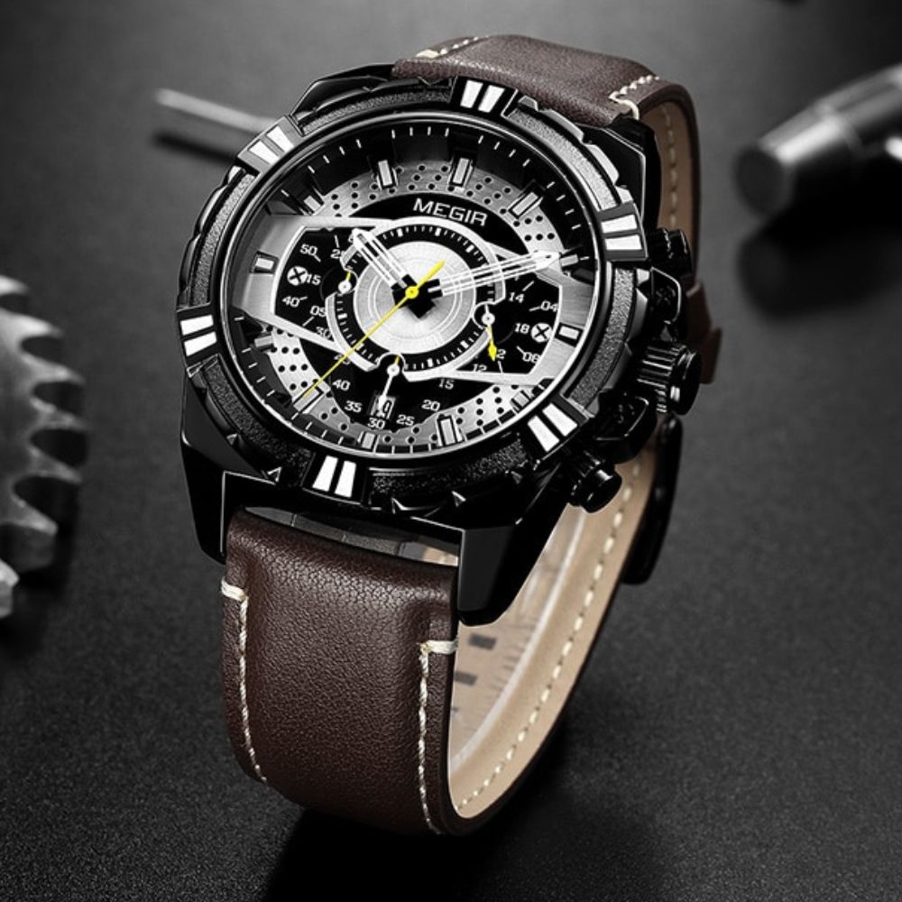 Dean | Luxury Quartz Chronograph Military Sport Leather Watch