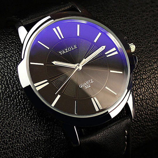 Mason | Luxury Blue Glass Leather Watch