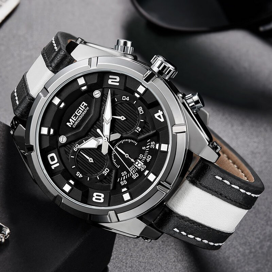 Jace | Luxury Leather Military Sport Chronograph Watch