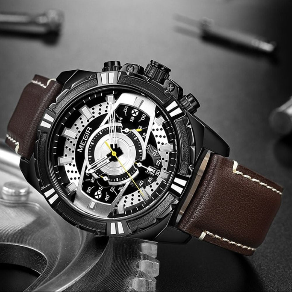 Dean | Luxury Quartz Chronograph Military Sport Leather Watch