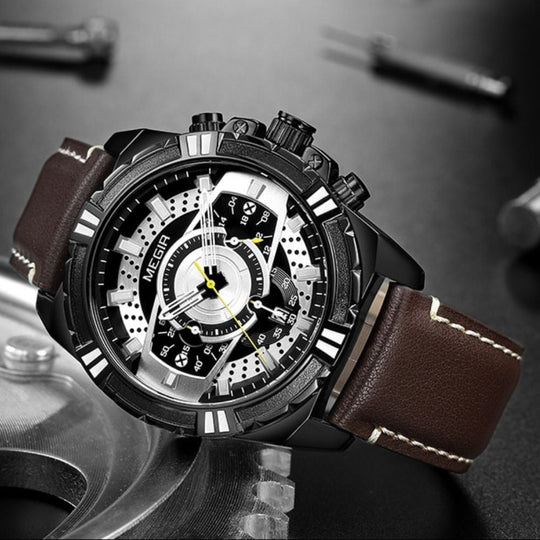 Dean | Luxury Quartz Chronograph Military Sport Leather Watch