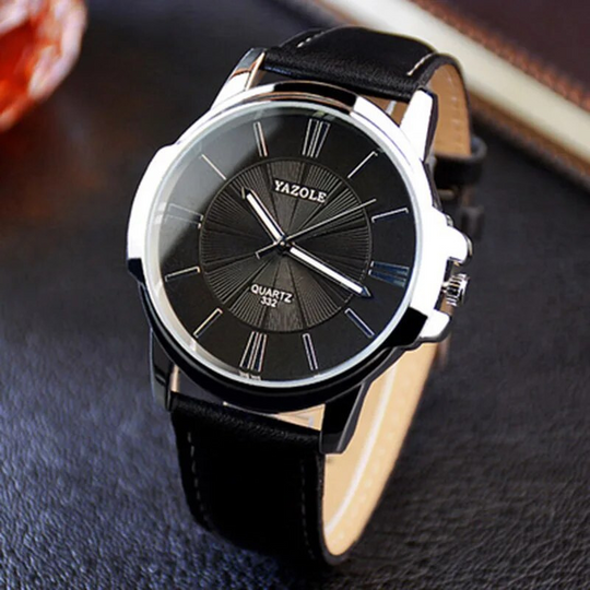 Mason | Luxury Blue Glass Leather Watch