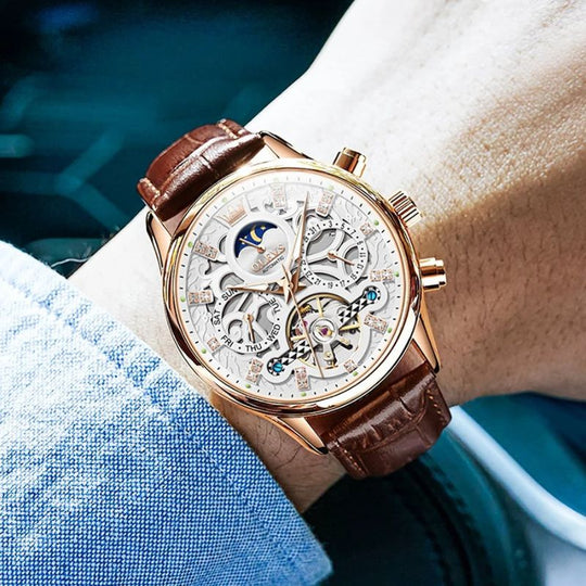 Gabriel | Mechanical Automatic Watch with Leather Band