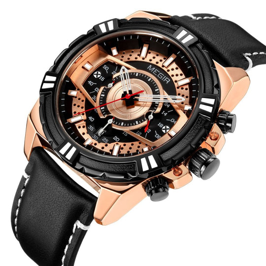 Dean | Luxury Quartz Chronograph Military Sport Leather Watch