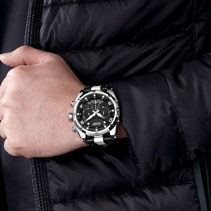 Jace | Luxury Leather Military Sport Chronograph Watch