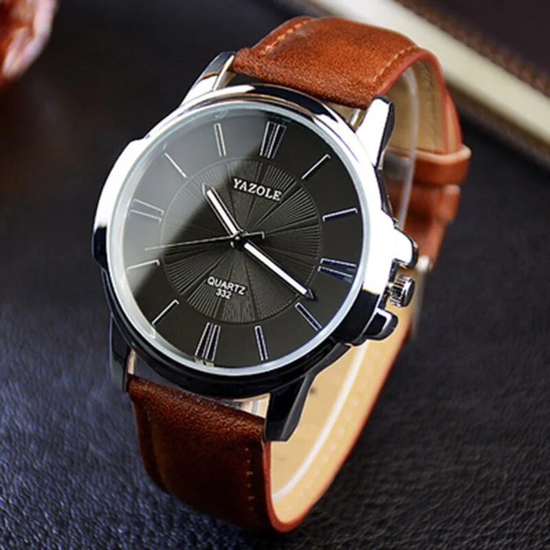 Mason | Luxury Blue Glass Leather Watch