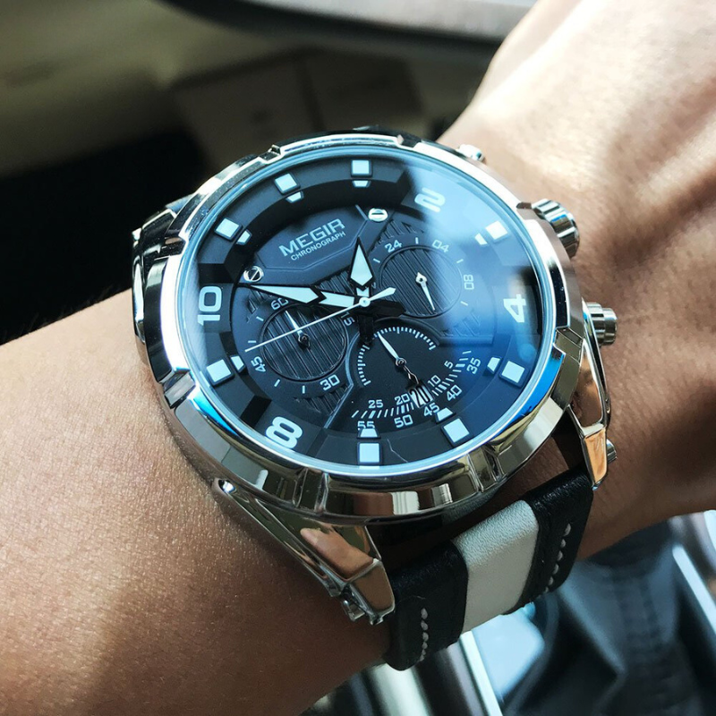 Jace | Luxury Leather Military Sport Chronograph Watch