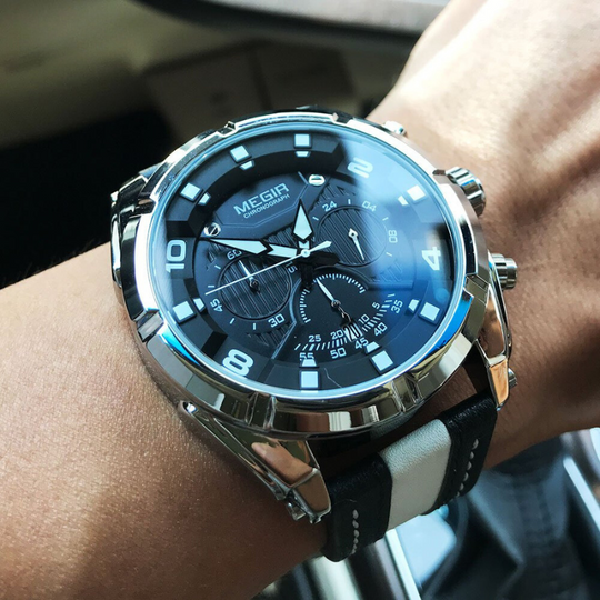 Jace | Luxury Leather Military Sport Chronograph Watch