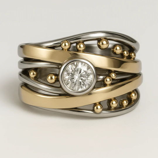 Royal - Vintage-Ring mit Zirkonia-Einlage in Gold
