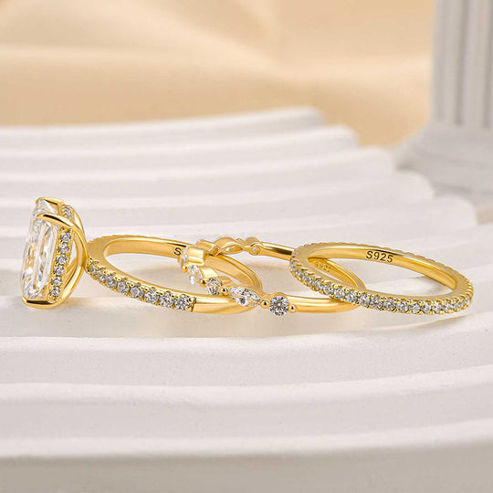 Jaily 3-teiliges Ehering-Set | Gold