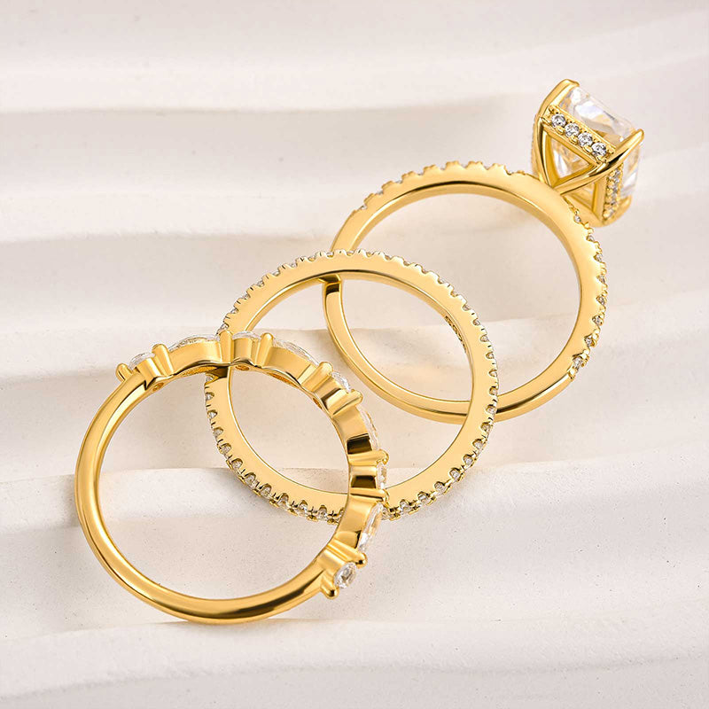 Jaily 3-teiliges Ehering-Set | Gold