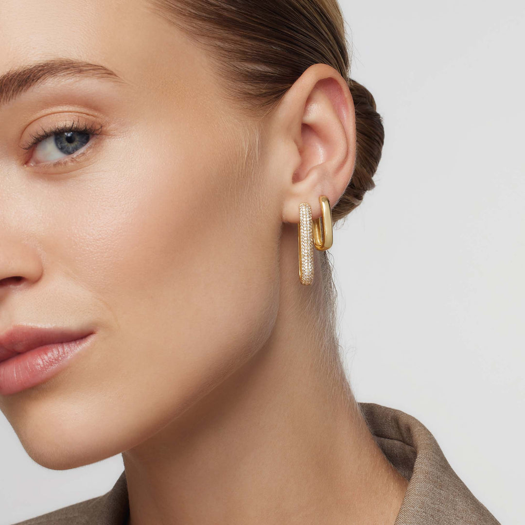 Große Pavé-Creolen | Gold
