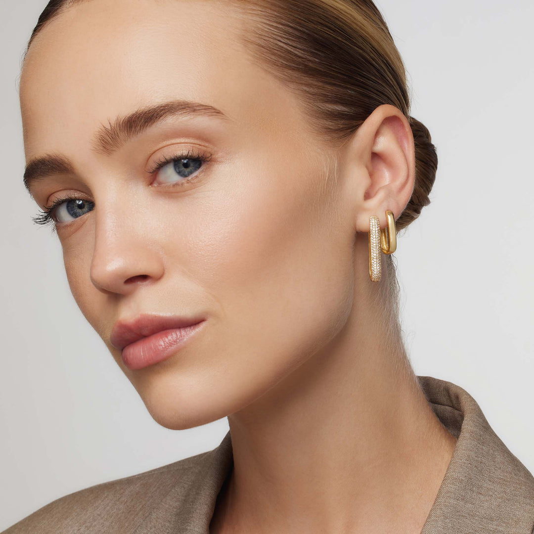 Große Pavé-Creolen | Gold