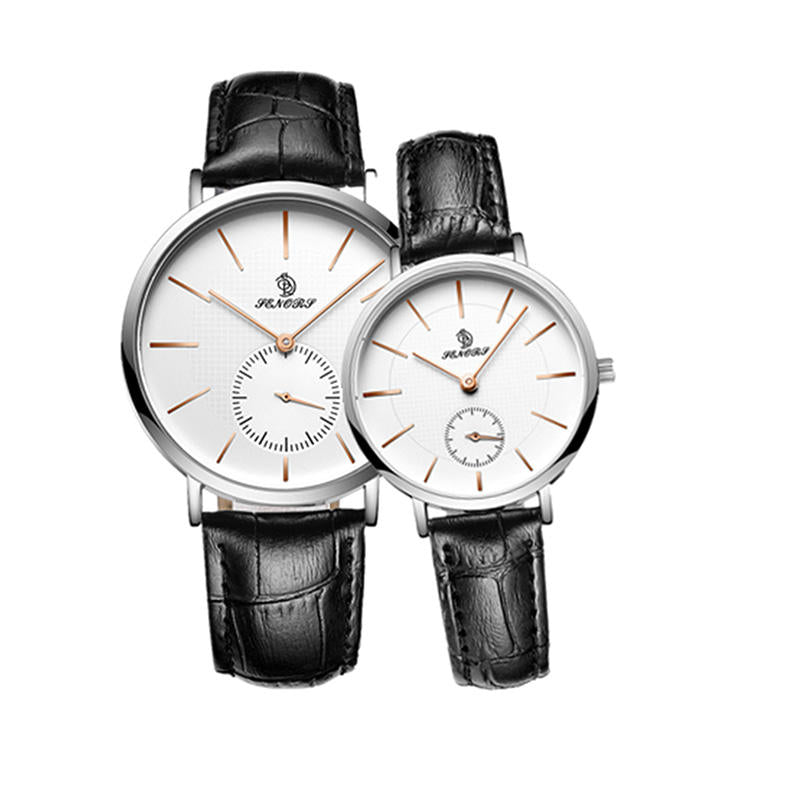 Zion | Minimalist Quartz Leather Strap Couple Watch