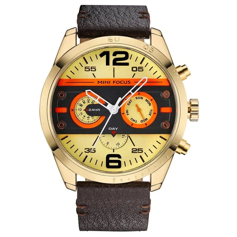 Evan | Luxury Leather Band Quartz Chronograph Sports Watch