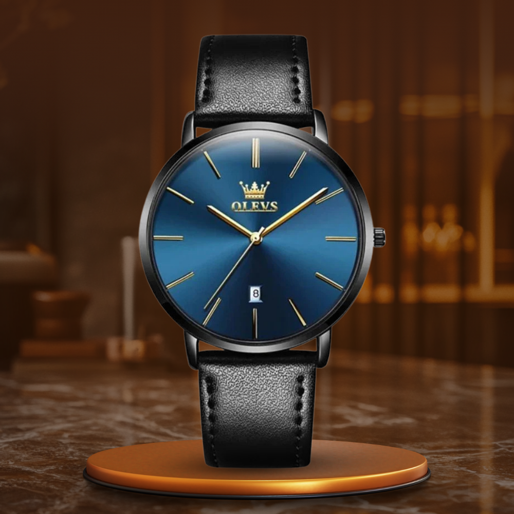 Lucas | Leather Band Car Date Watch