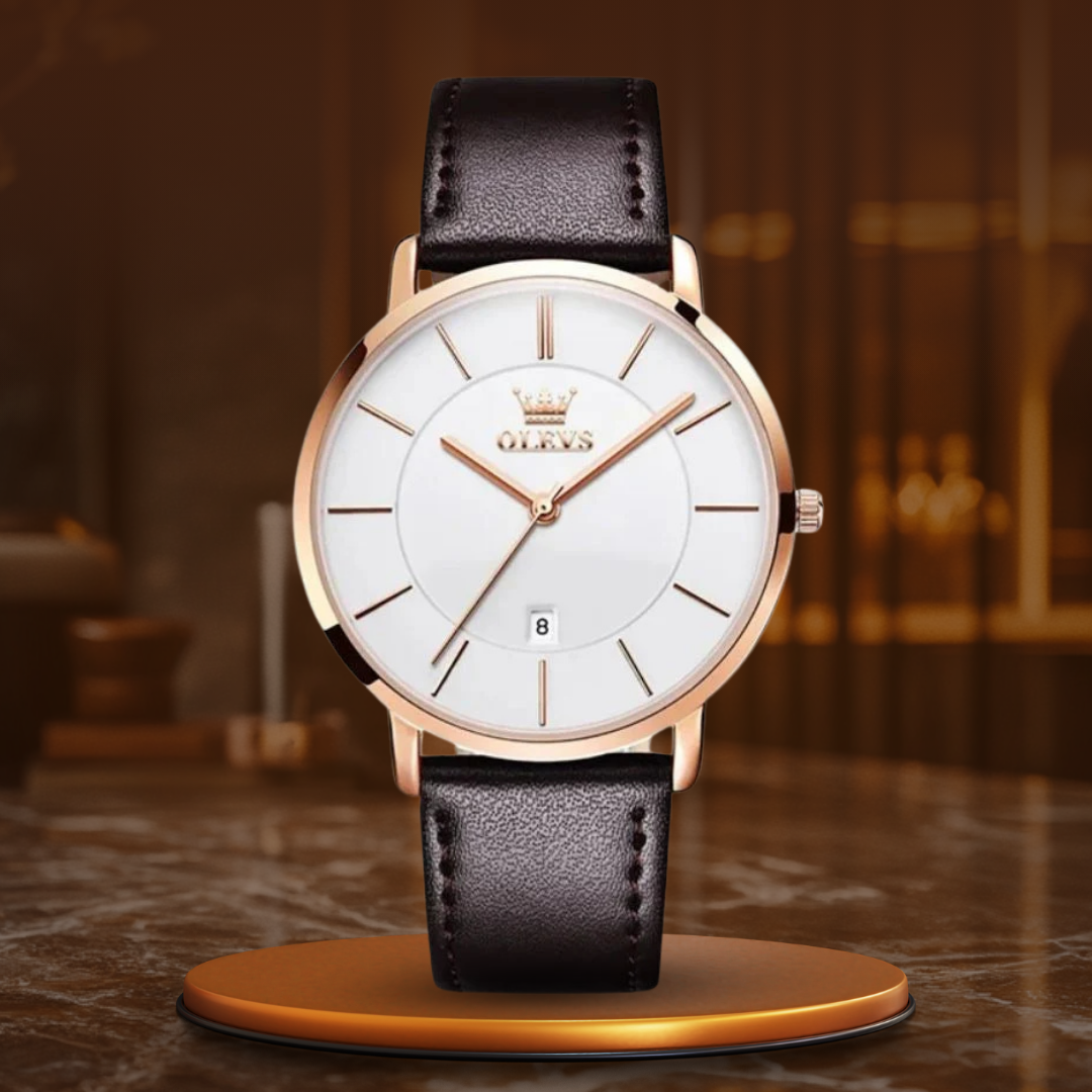 Lucas | Leather Band Car Date Watch