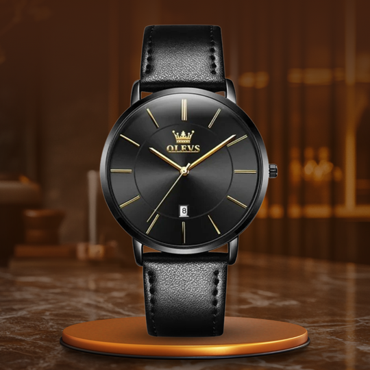 Lucas | Leather Band Car Date Watch