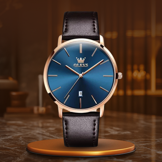 Lucas | Leather Band Car Date Watch