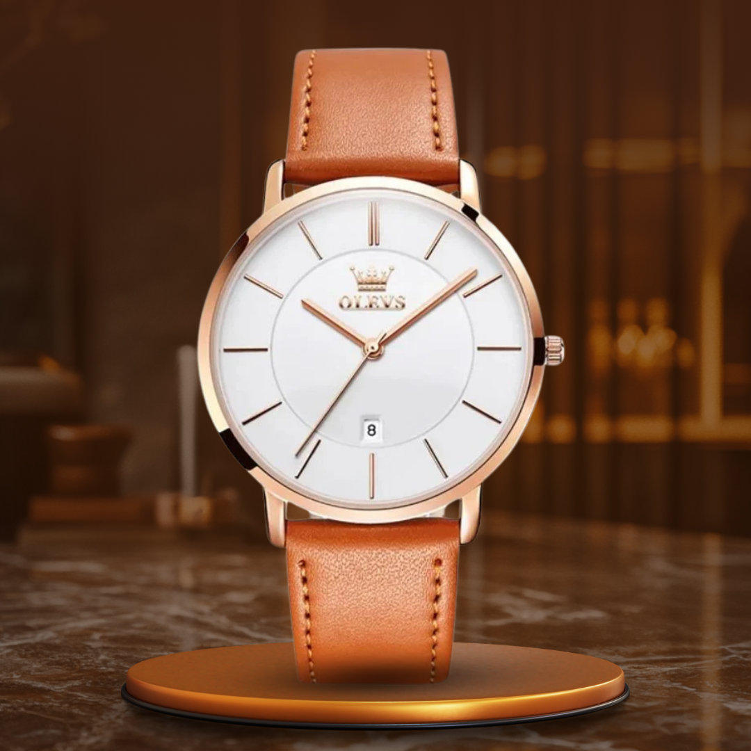Lucas | Leather Band Car Date Watch