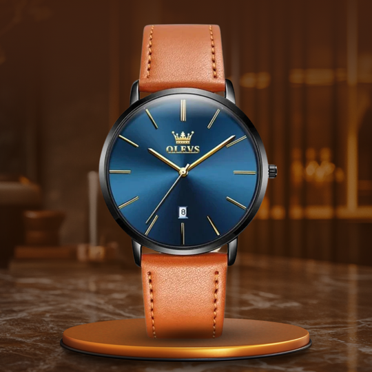 Lucas | Leather Band Car Date Watch