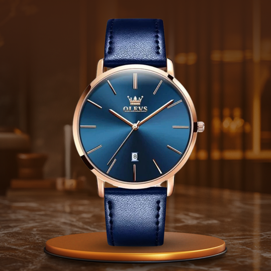 Lucas | Leather Band Car Date Watch