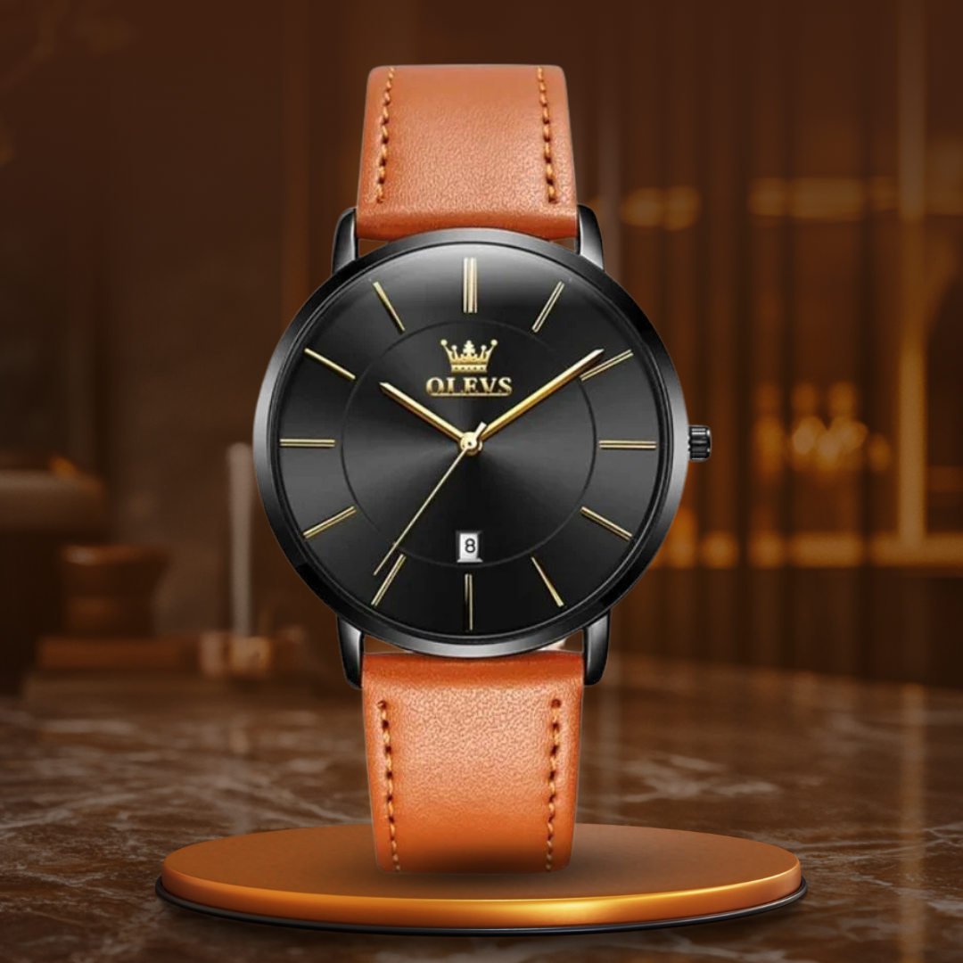 Lucas | Leather Band Car Date Watch