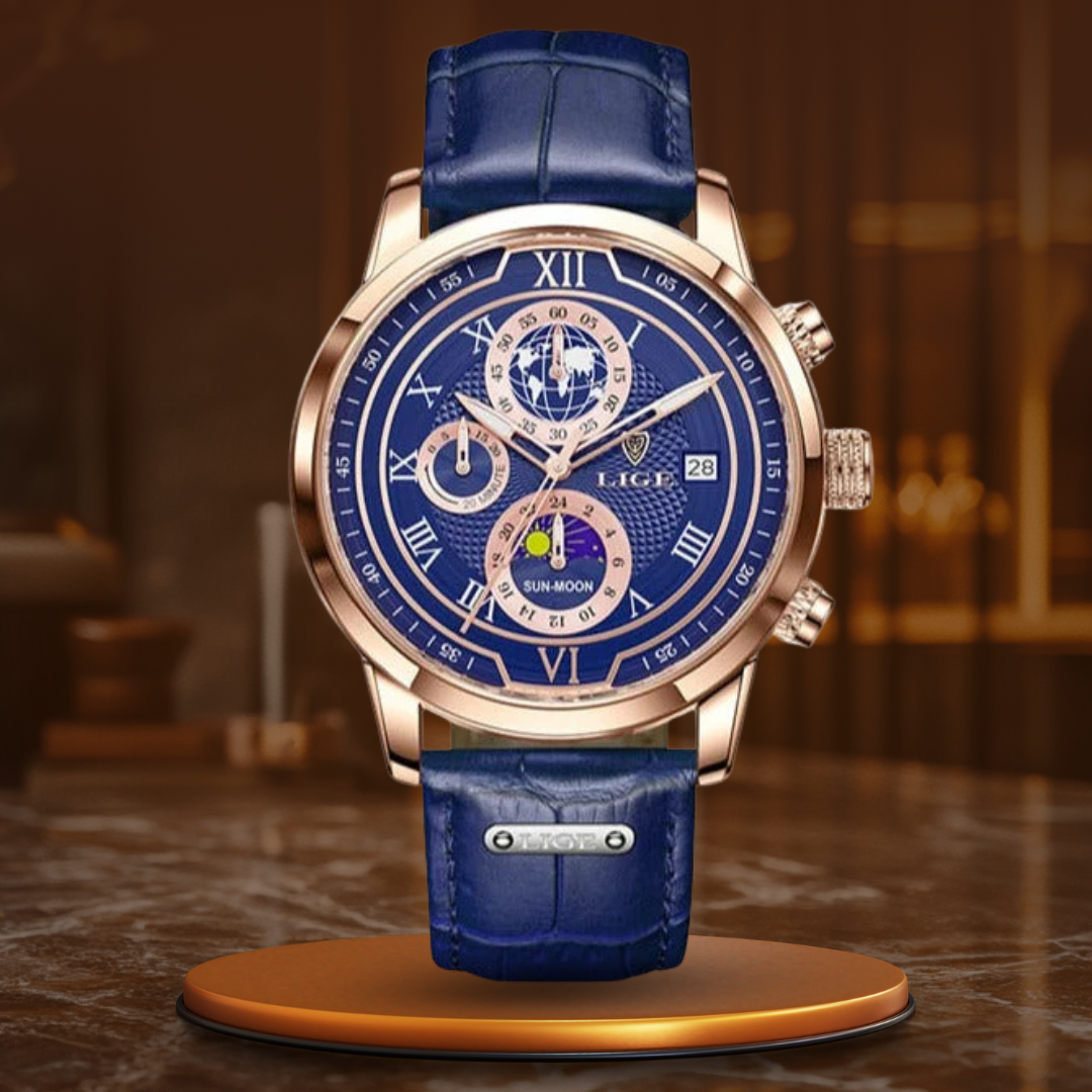 Roman | Premium Leather Band Chronograph Watch