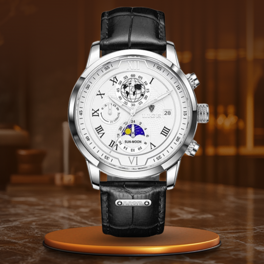 Roman | Premium Leather Band Chronograph Watch