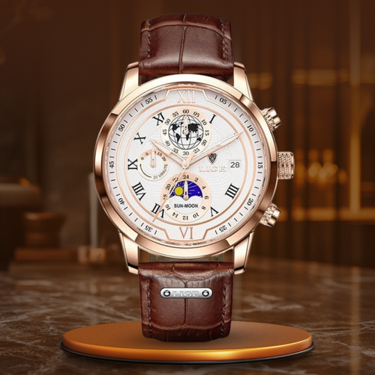 Roman | Premium Leather Band Chronograph Watch