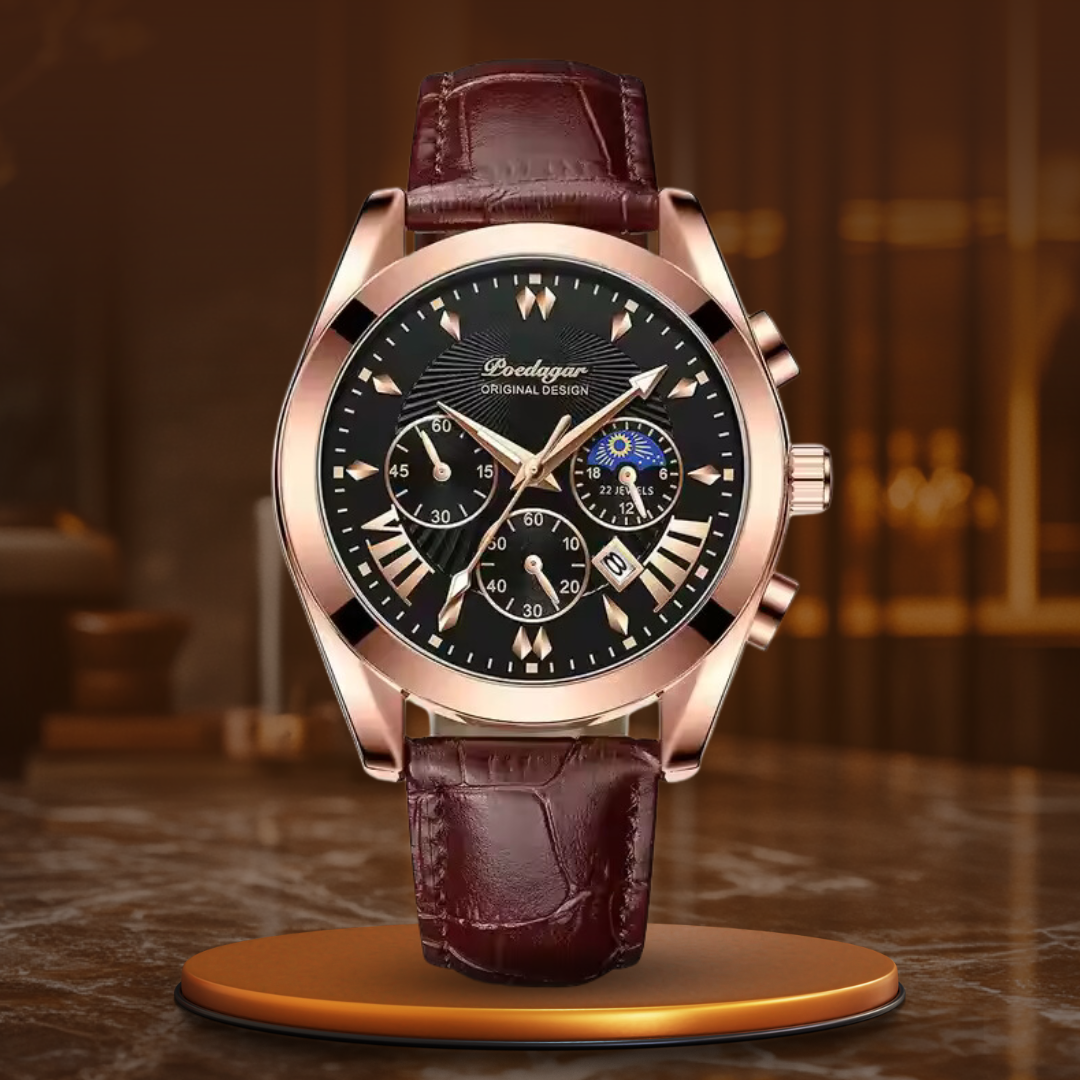 Jordan | Sleek Leather Band Luxury Watch