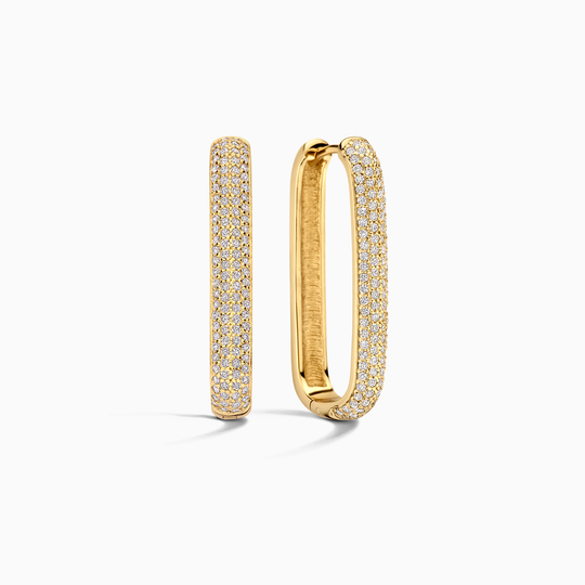 Große Pavé-Creolen | Gold