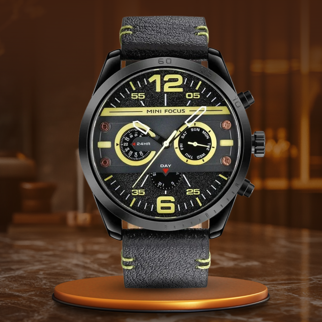 Evan | Luxury Leather Band Quartz Chronograph Sports Watch