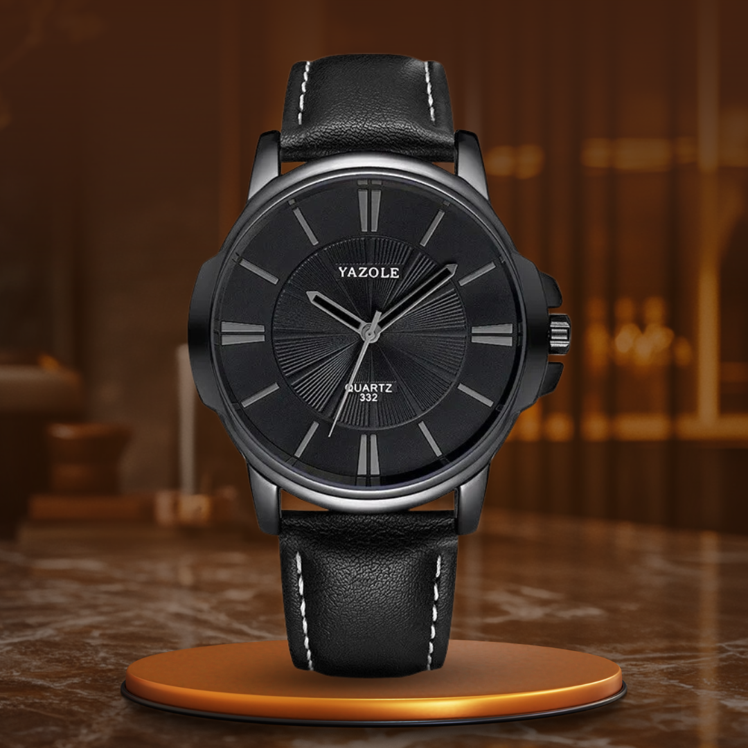 Mason | Luxury Blue Glass Leather Watch