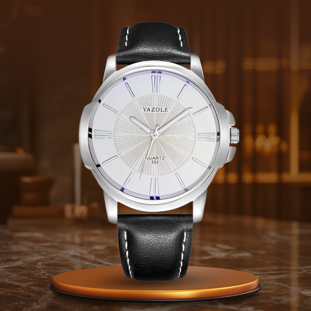Mason | Luxury Blue Glass Leather Watch