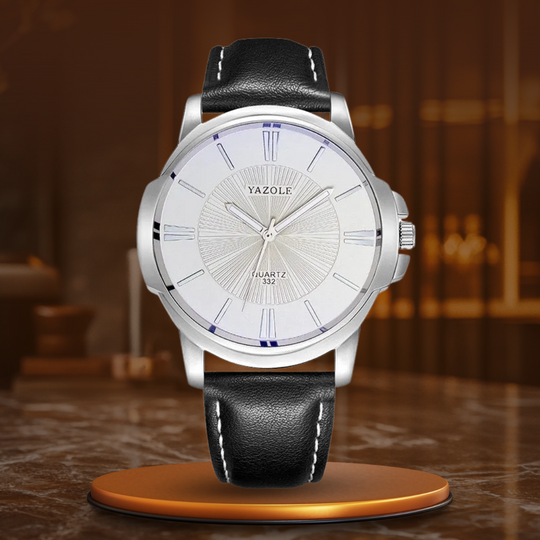 Mason | Luxury Blue Glass Leather Watch