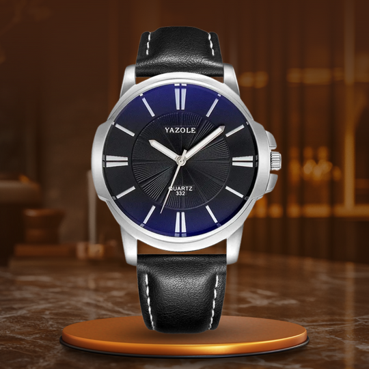 Mason | Luxury Blue Glass Leather Watch