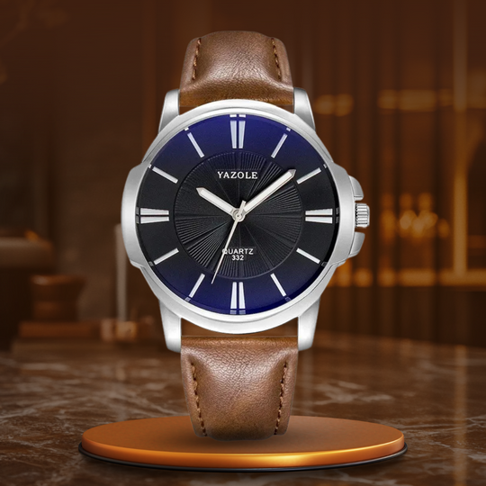 Mason | Luxury Blue Glass Leather Watch