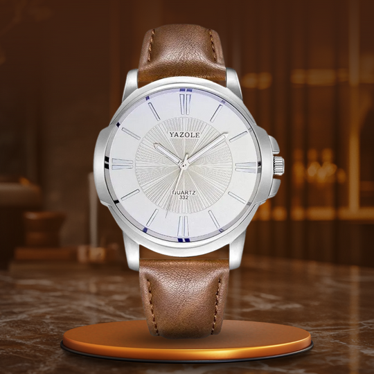 Mason | Luxury Blue Glass Leather Watch